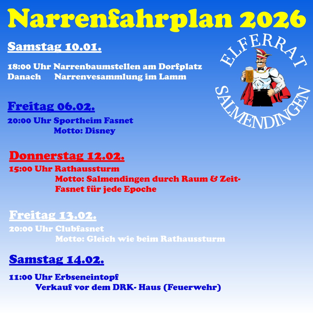 Narrenfahrplan Flyer 2026 Teil 1